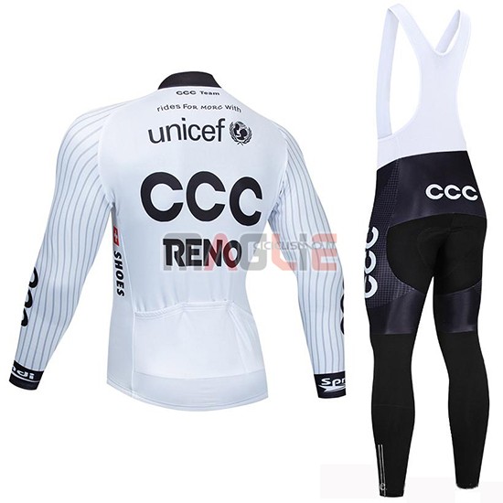 Maglia CCC Manica Lunga 2019 Bianco - Clicca l'immagine per chiudere